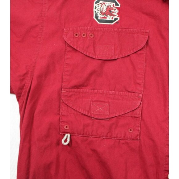 Columbia PFG Mens Red Short Sleeve Shirt With South Carolina Gamecocks Logo Size - Picture 6 of 16